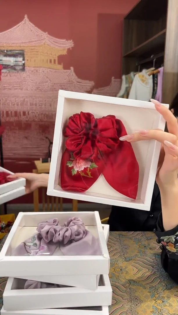 【闪购商品】刺绣苏绣桑蚕丝手工绣刺绣发圈