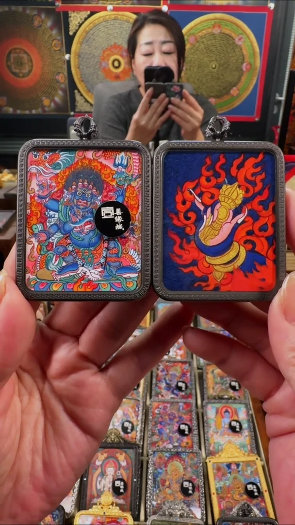 【闪购商品】吊坠壹善缘城手绘唐卡黑六臂