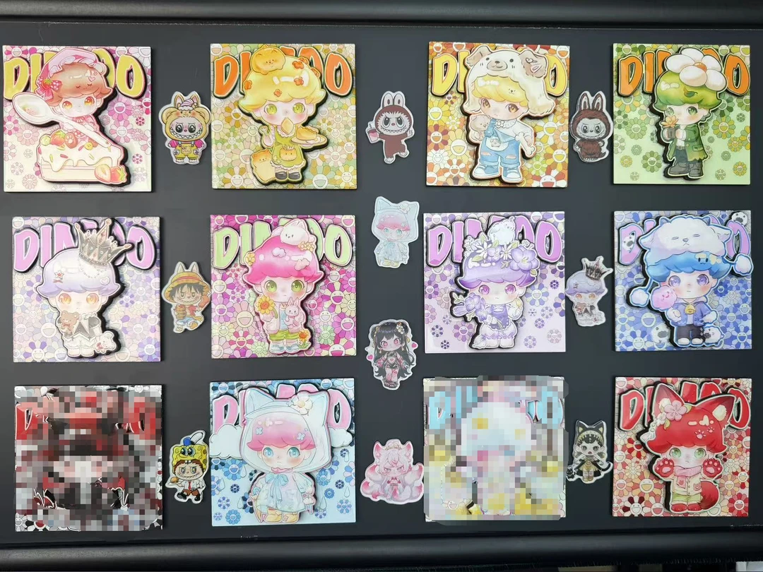 【独家一套十个】泡泡玛特拉布布朵拉茉莉迪莫sp木质磁吸冰箱贴