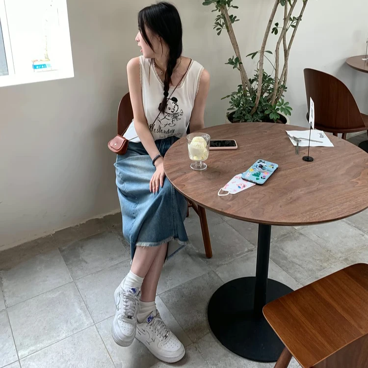 牛仔裙半身裙女设计感小众春夏季新款中长款高腰显瘦A字裙 9347