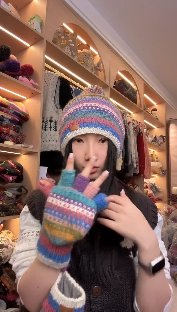 羊毛百羊毛糖果手套