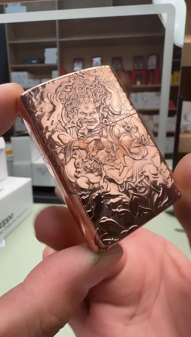 Zippo打火机紫铜重甲大黑天