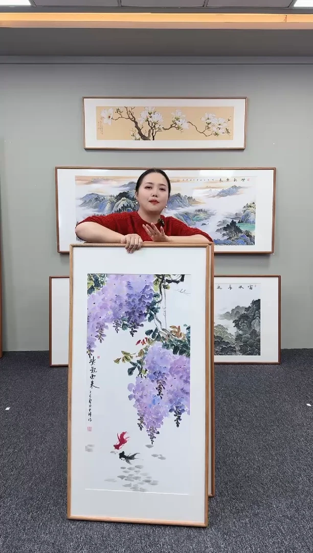 国画紫气东来120*60