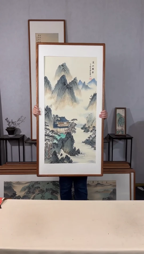 国画手绘*溪山雅居*62*122cm带框发货