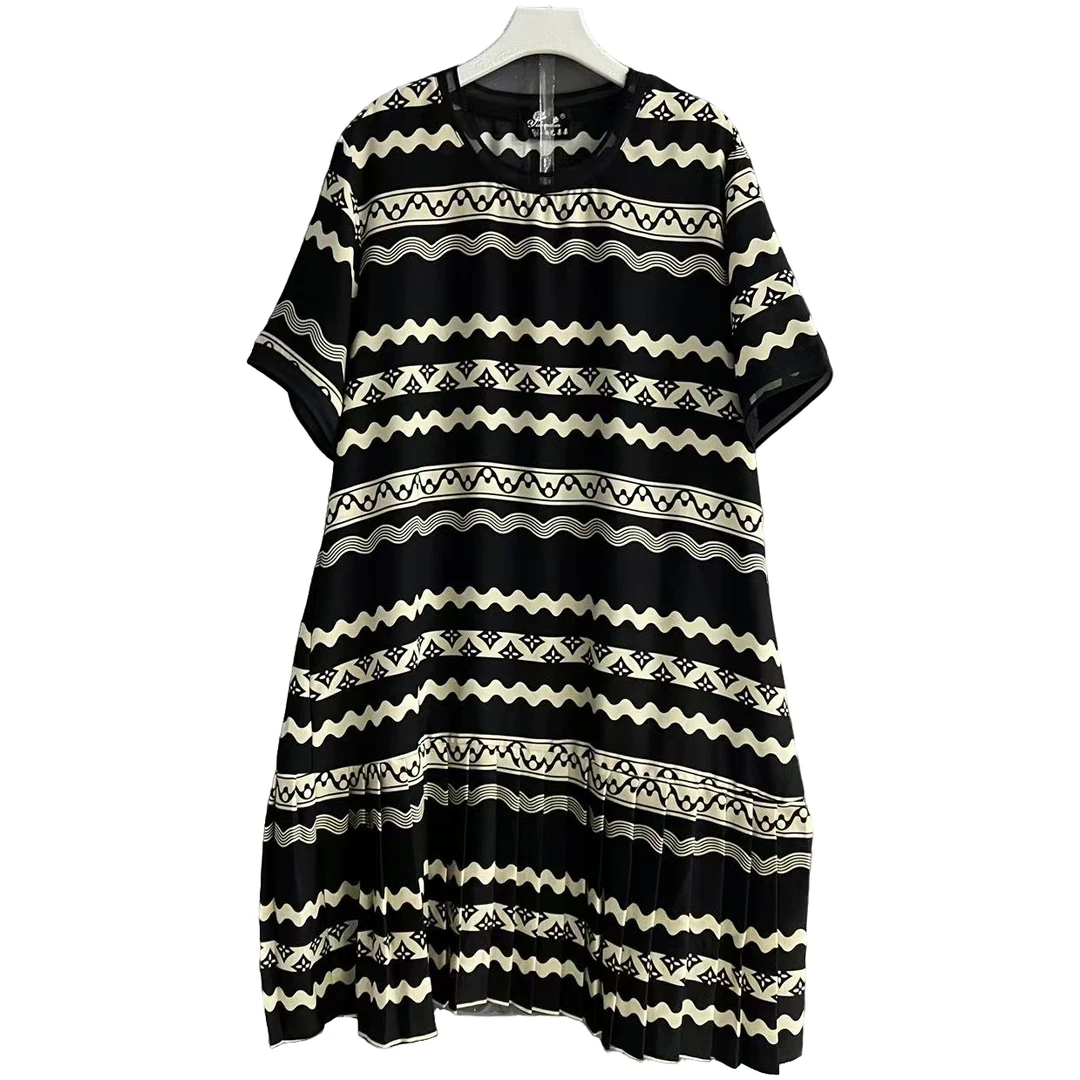 大码女装休闲大衫裙连衣裙宽松黑色裙子