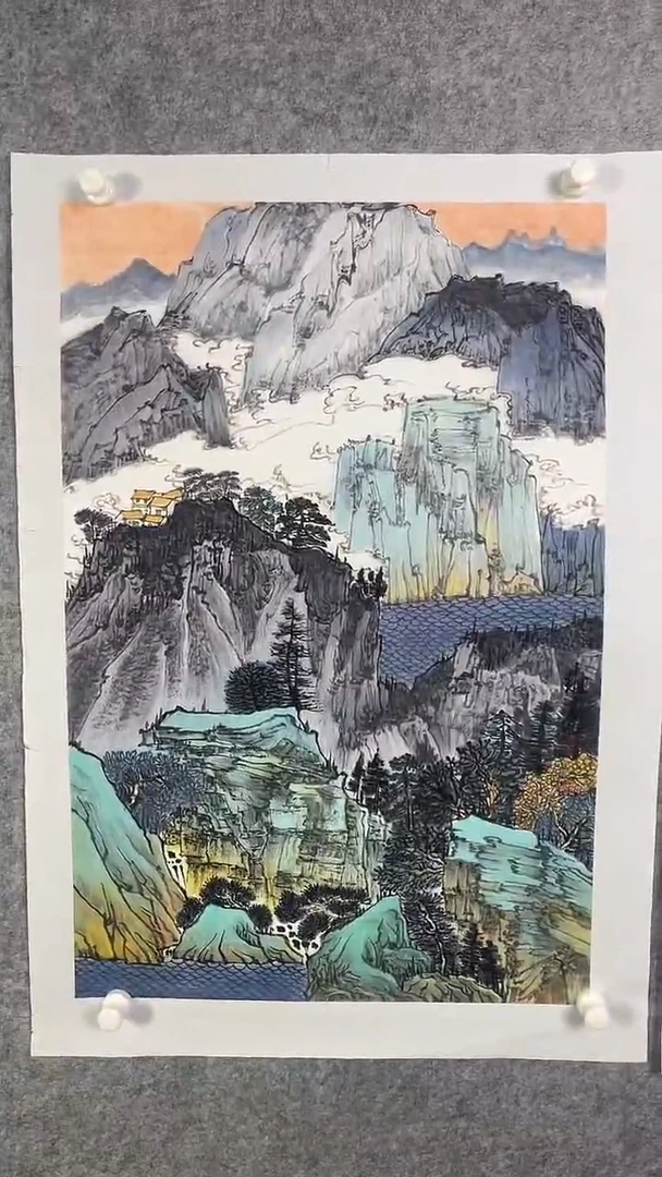 国画高维亮老师山水画 手绘原作2.7平尺