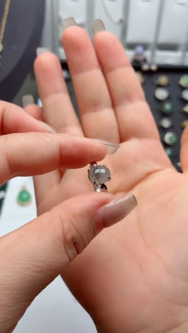 银S925镶嵌戒指翡翠.