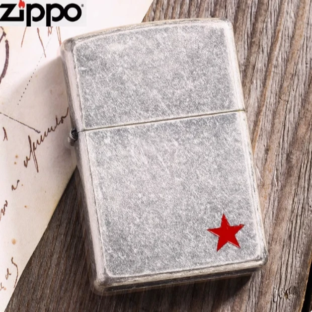 ZIPPO/之宝古银一颗五角星官方正品打火机复古简约经典仿古DYJ1