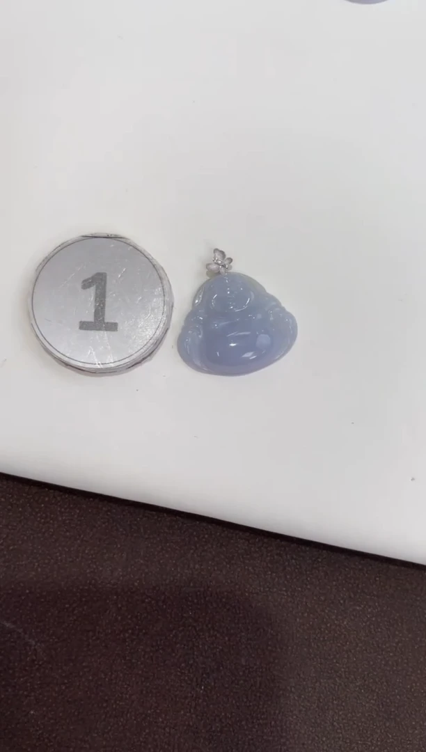 翡翠18K金镶嵌吊坠(赠链)天然缅甸A货翡翠