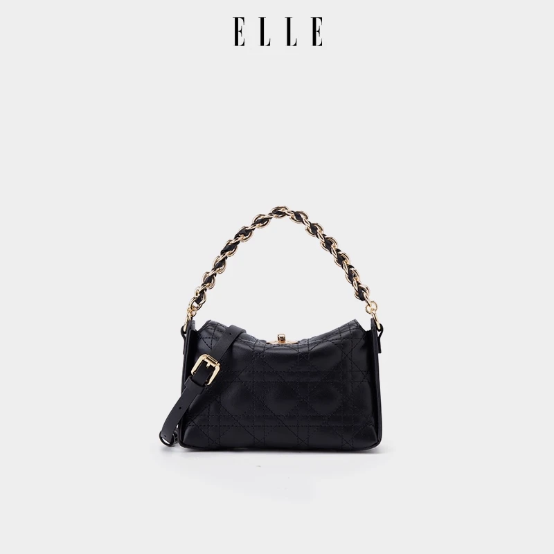 ELLE新款手提单肩小香风斜挎气质百搭时尚饭盒包25271