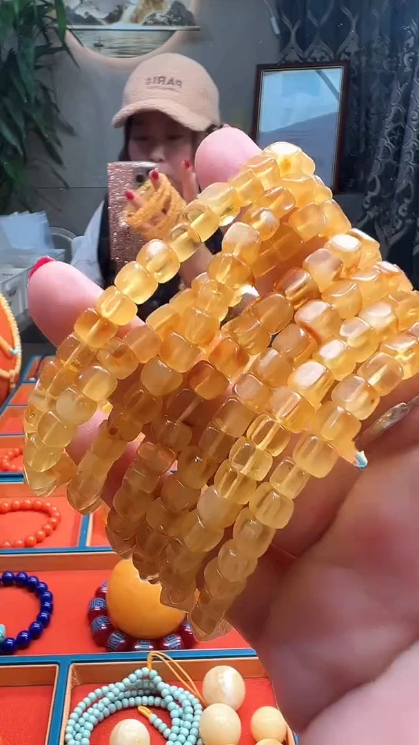 手链蜜蜡未镶嵌蜜蜡随型小方糖单圈  多样性拍一发一
