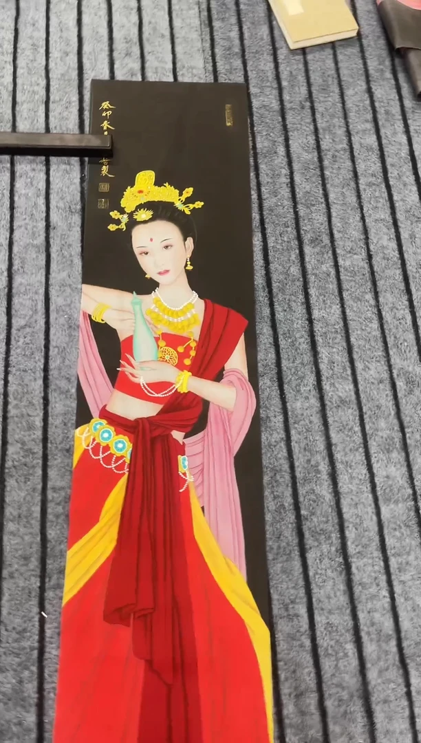 国画精品四尺对开人物