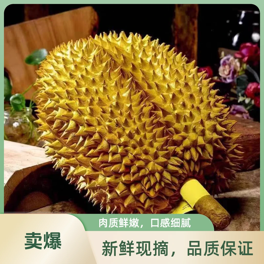 狮山【整颗鲜果】新鲜榴莲发出可帮开不包出口感不包售后2-8斤，同城送 空运树熟金枕核小肉厚金枕泰国