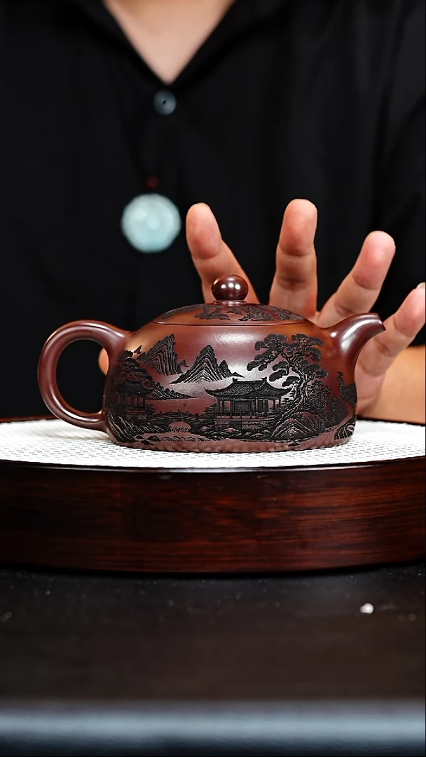 茶壶紫砂宜兴紫砂 孔雀 半月 李恒阳