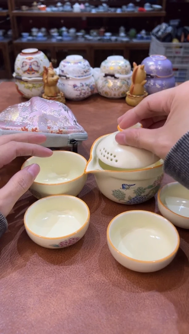 真的很便宜会开片的旅行茶具