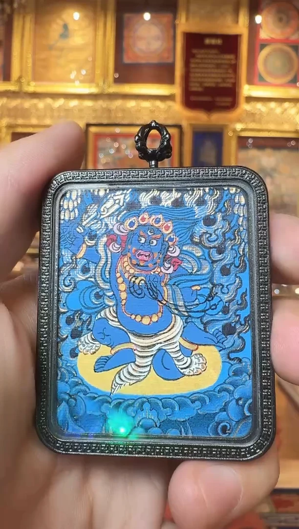 吊坠蓝唐不动--热贡纯手绘