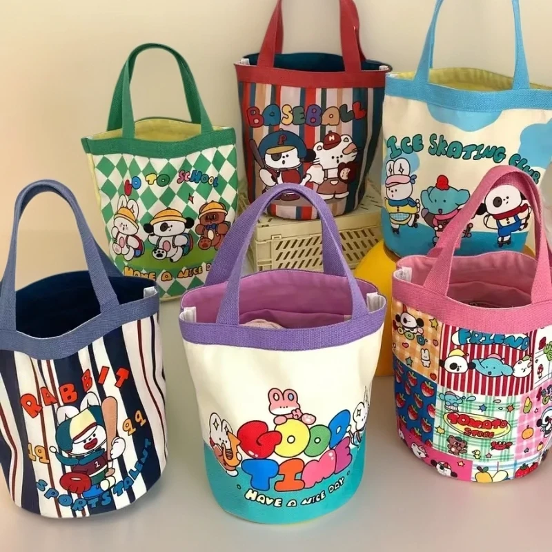 新款miki新款帆布手提包小包包包可爱上班族手提包便携饭盒通勤