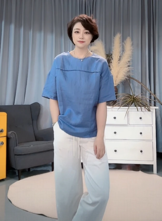 【U.M】木质扣设计师款亚麻小衫