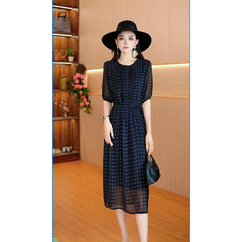 4077-3新款碎花女士连衣裙