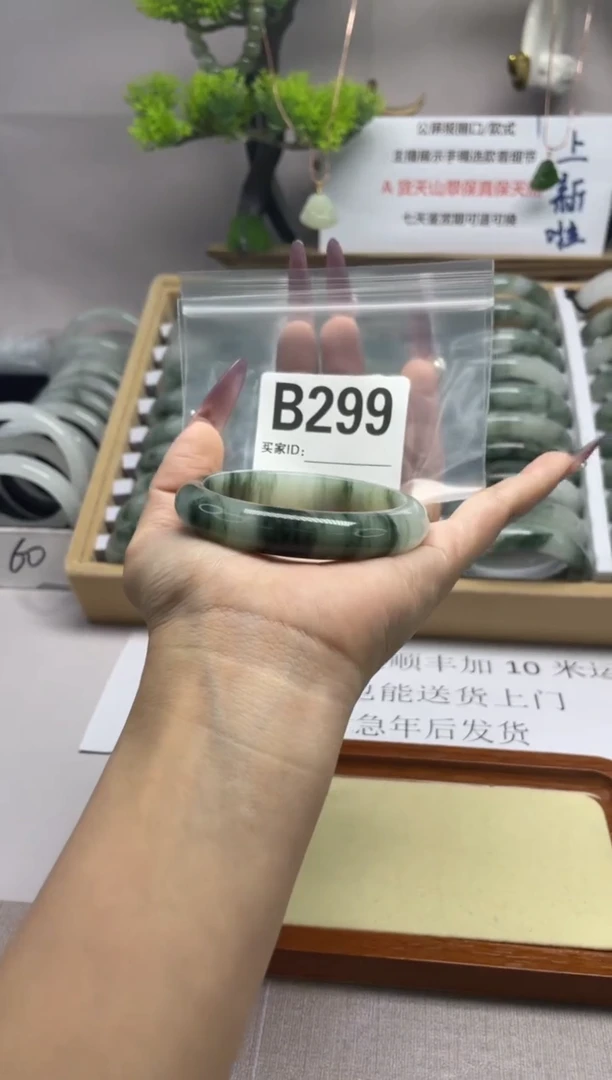 【闪购商品】石英质玉（天山翠）手镯未镶嵌b299