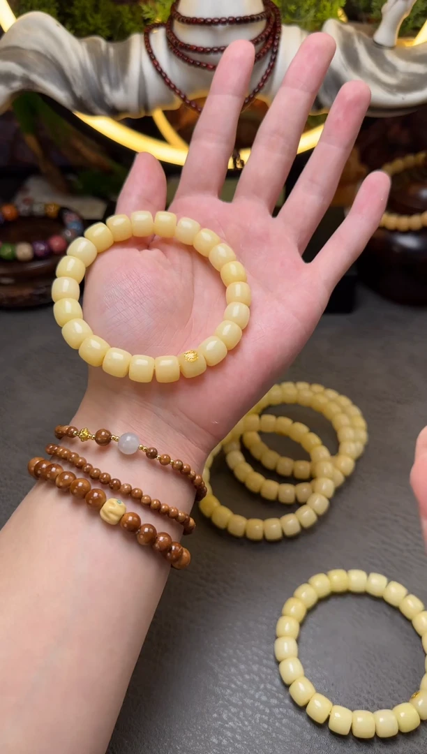 手串菩提根/象牙果风化直切带标9*10