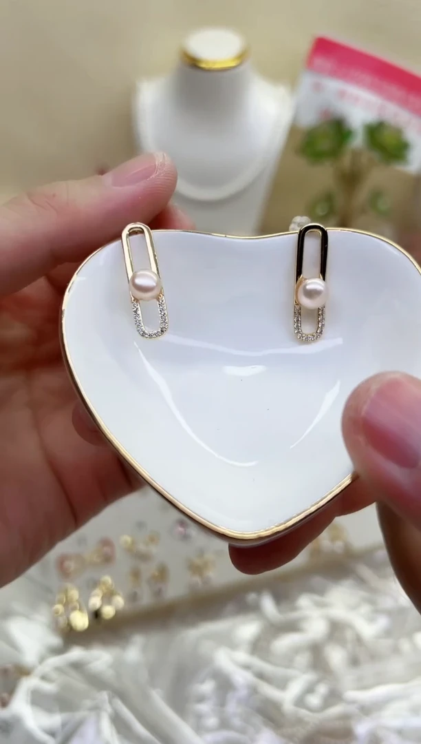 银S925镶嵌耳饰淡水珍珠6