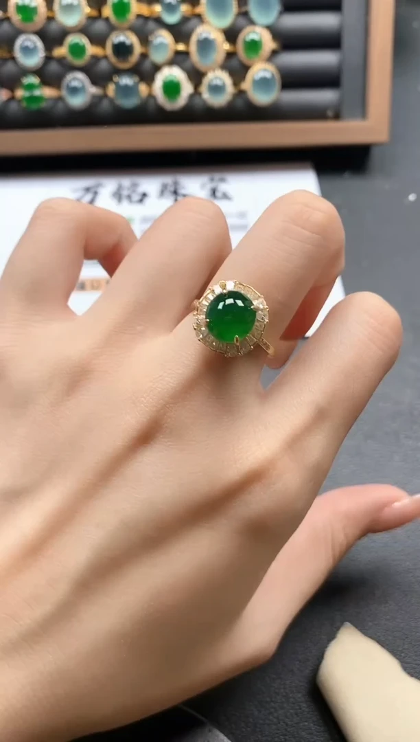 银S925镶嵌戒指翡翠51151
