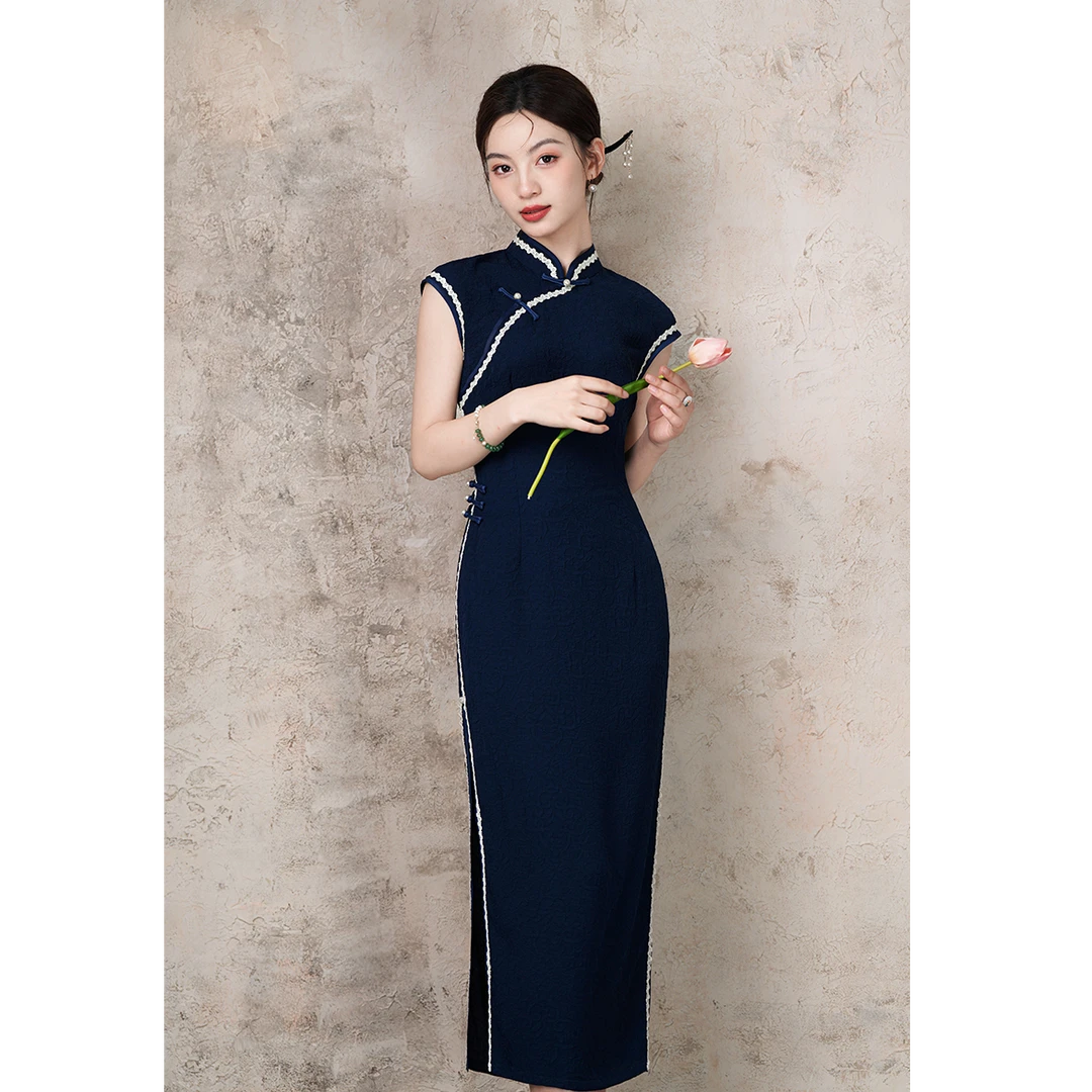 青未了【醉折】25夏季新款花箩中国风改良气质时尚显瘦旗袍 衣长125