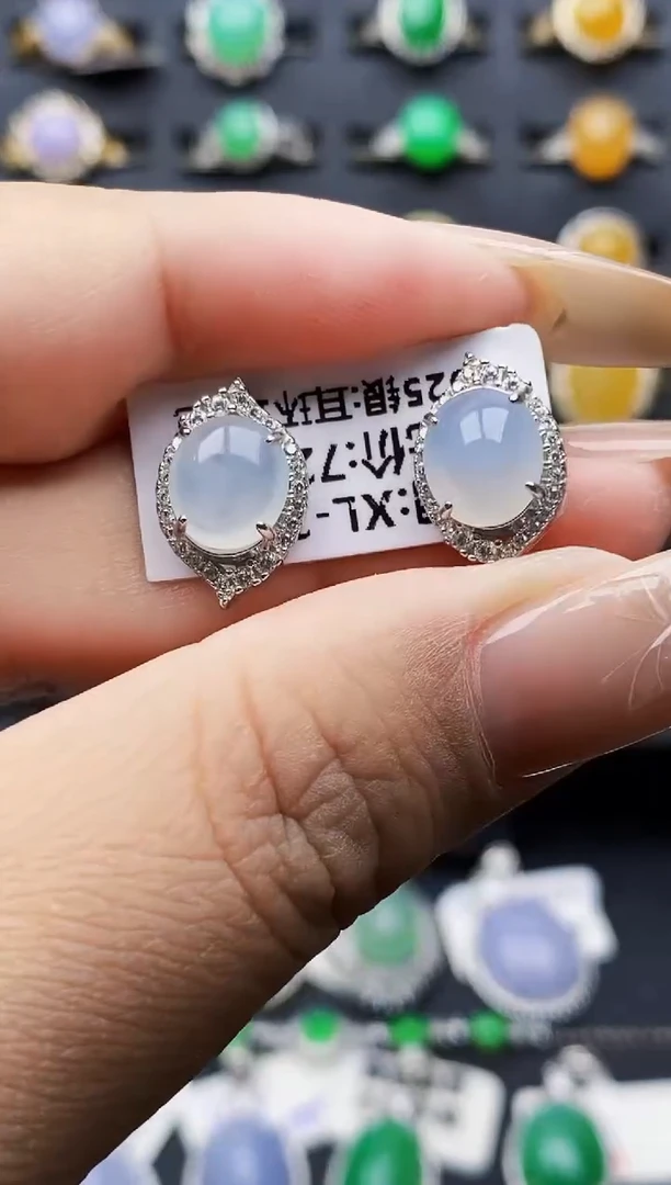 银S925镶嵌戒指翡翠8068
