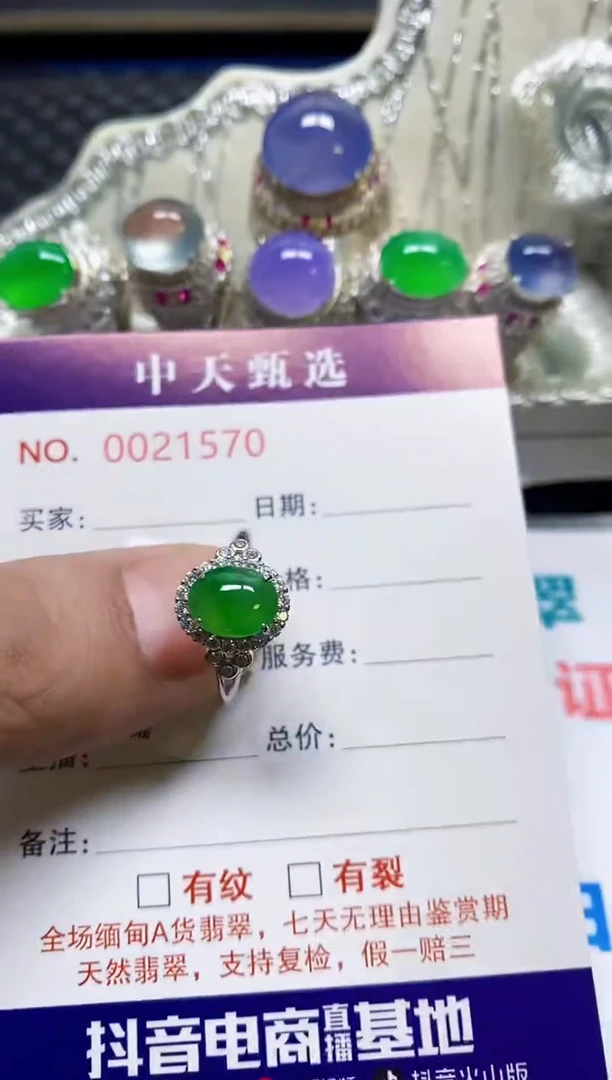 银S925镶嵌戒指翡翠/1570