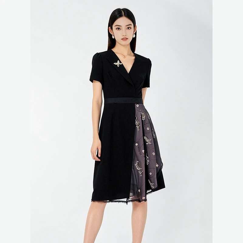 高端洋气妈妈连衣裙春夏新款减龄裙子 欧3107P