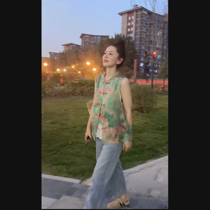 荷花  芳华设计新中式复古提花马甲提花马甲FH-B029