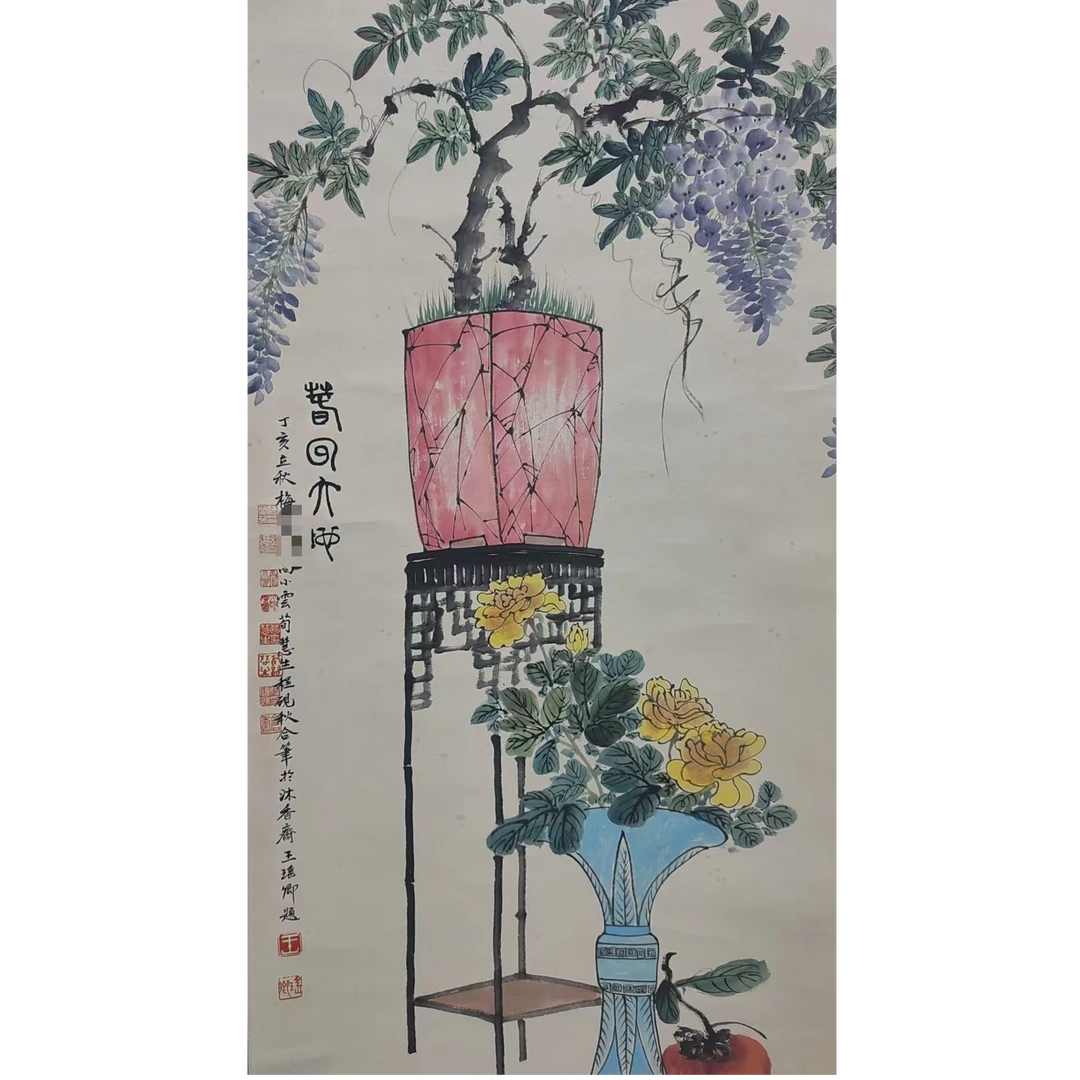 梅   清供立轴48*100约4.4平尺