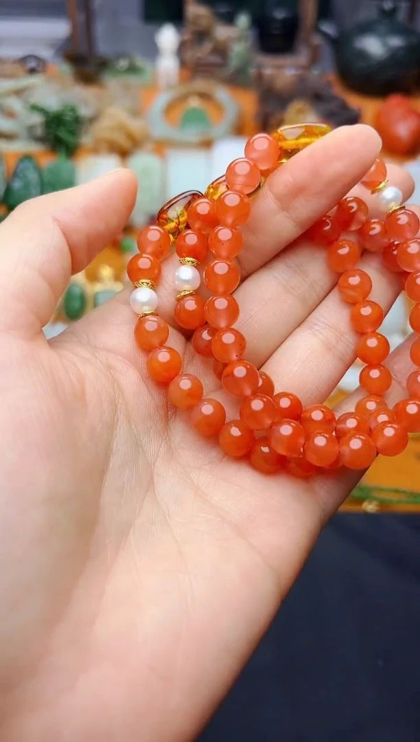 南红玛瑙手串未镶嵌手串3