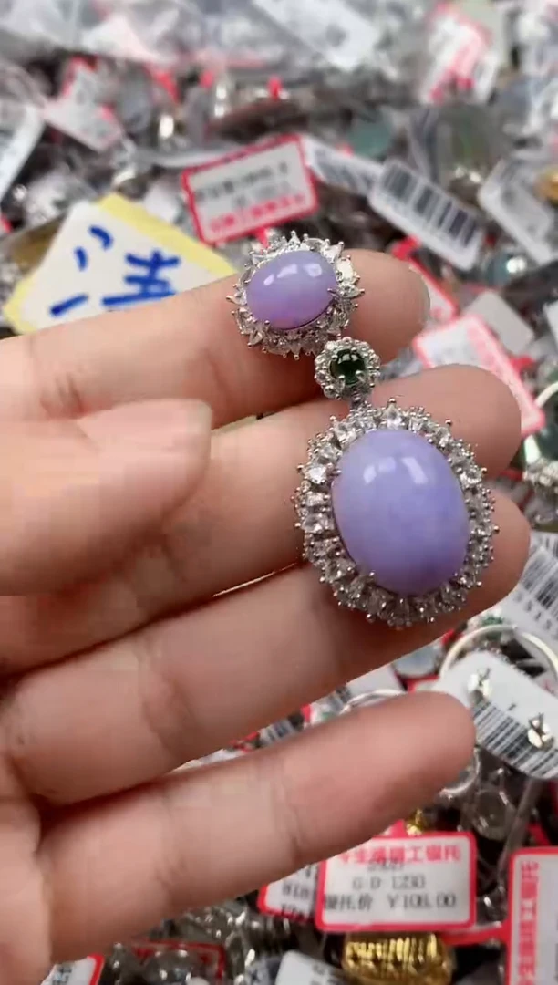 银S925镶嵌戒指翡翠天然A货缅甸翡翠