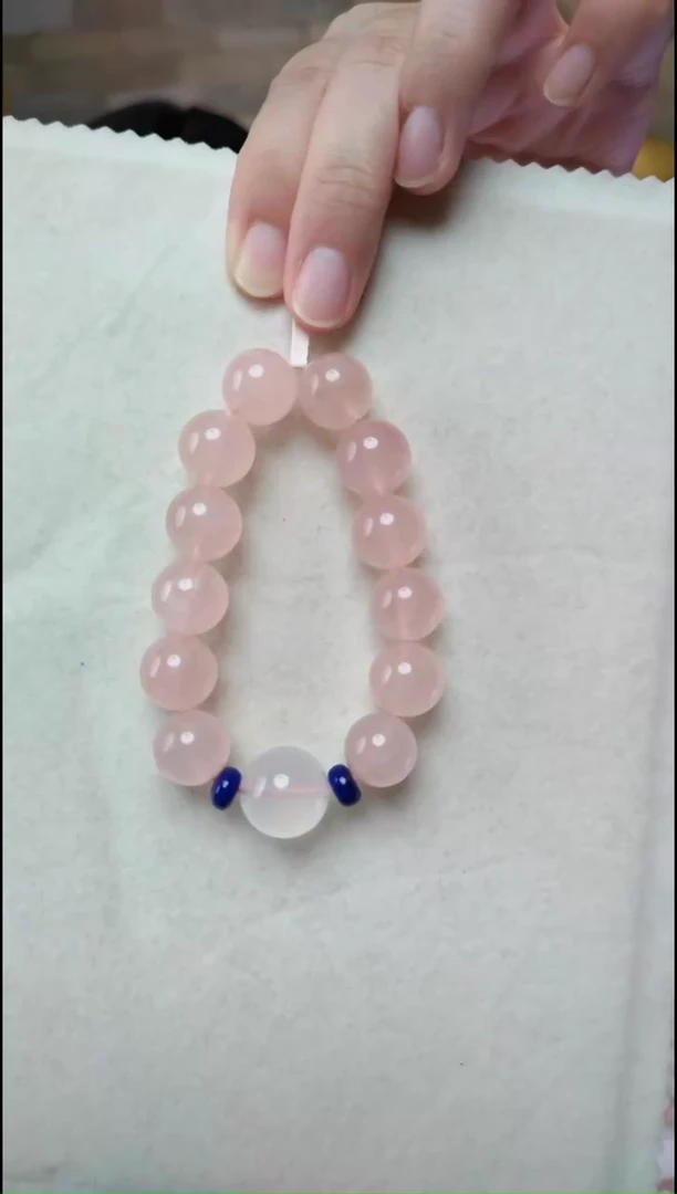 水晶手链未镶嵌粉晶手串设计款