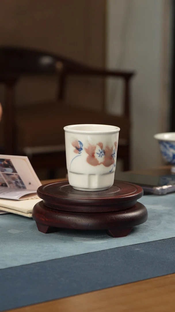 杯子【玉风窑】青花釉里红