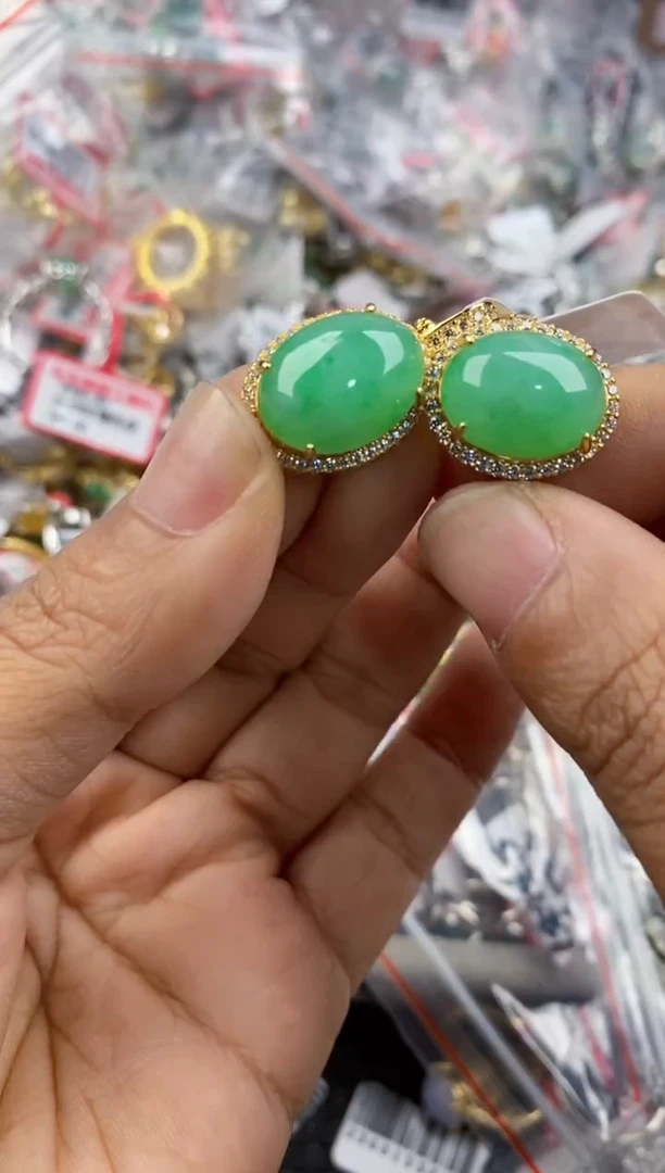 银S925镶嵌戒指翡翠444              1