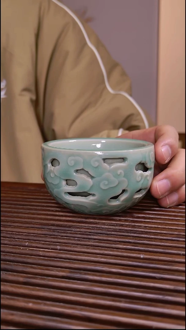 漂*双层祥云刻绘杯