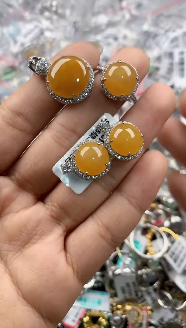银S925镶嵌戒指翡翠3333----7