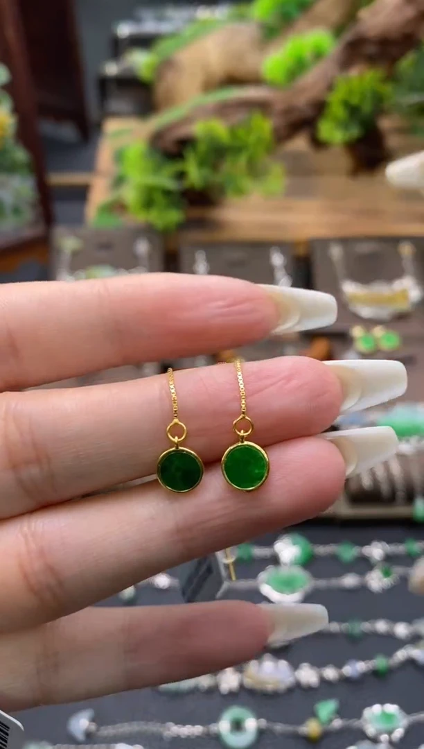 颈饰银S925镶嵌翡翠净货13486