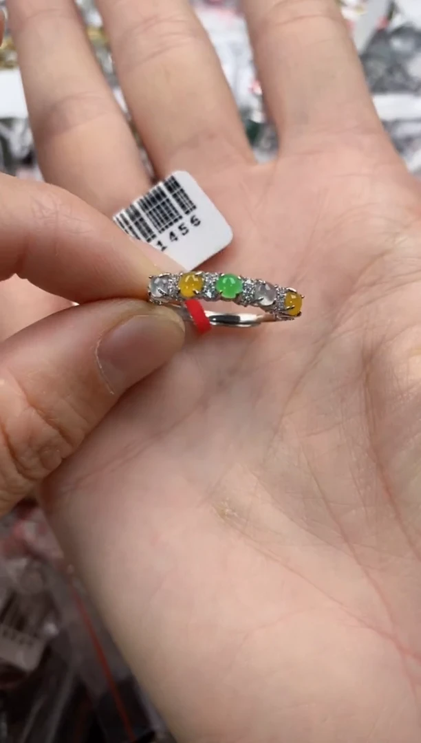 银S925镶嵌戒指翡翠111   4