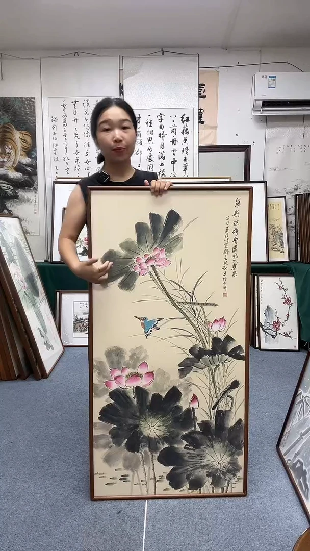 国画62*122实木画框京东包邮手绘