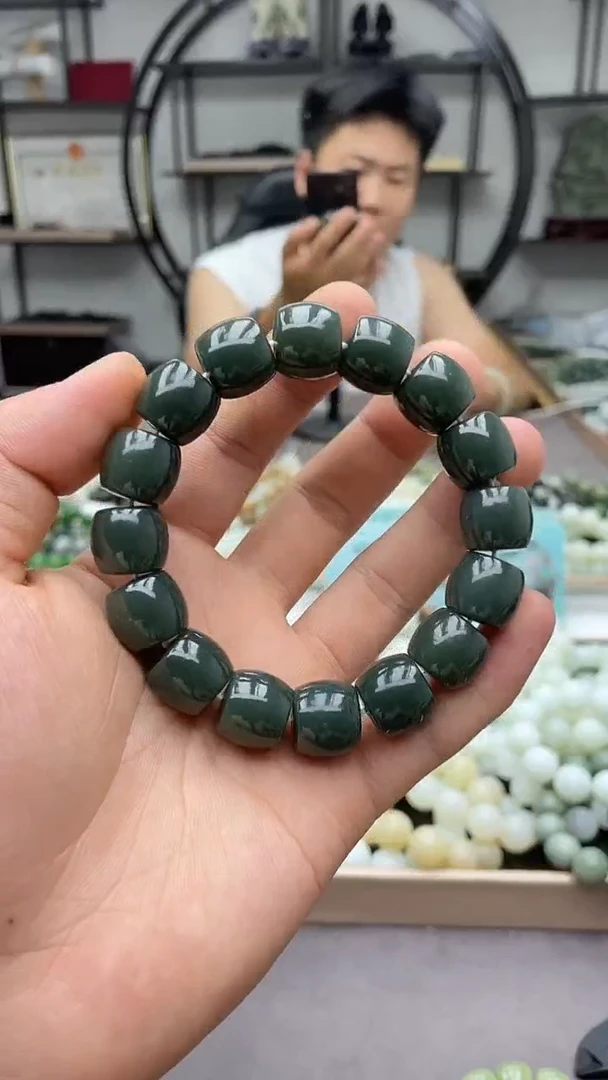 手串未镶嵌和田玉新疆且末蓝14直切