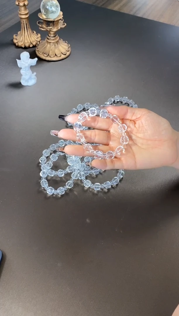 水晶手链未镶嵌白水晶小方糖10mm