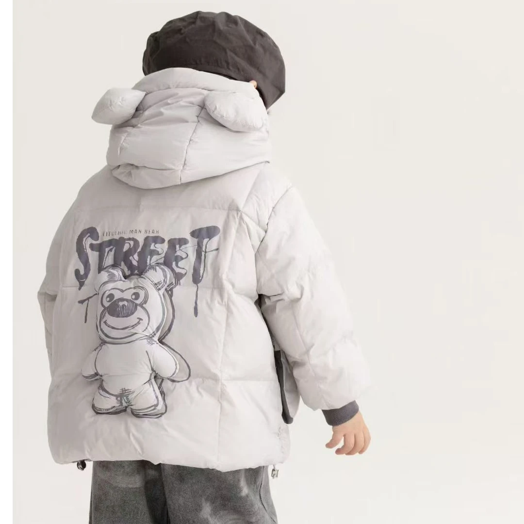 儿童韩系羽羽服外套洋气时尚连帽潮流