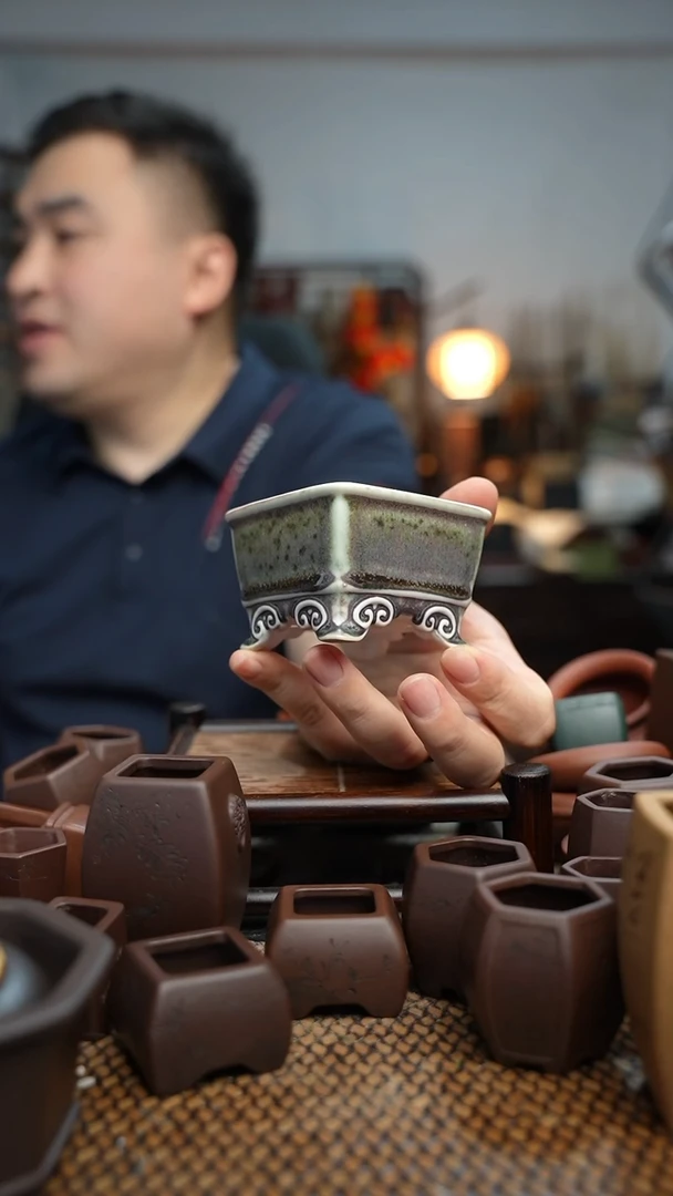 紫砂花盆長木軒精品紫砂7.7*5.5内口6.2*4