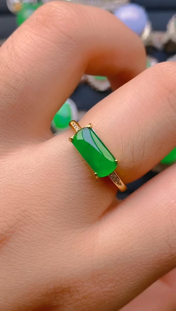 【闪购商品】翡翠戒指银S925镶嵌天然A货翡翠1