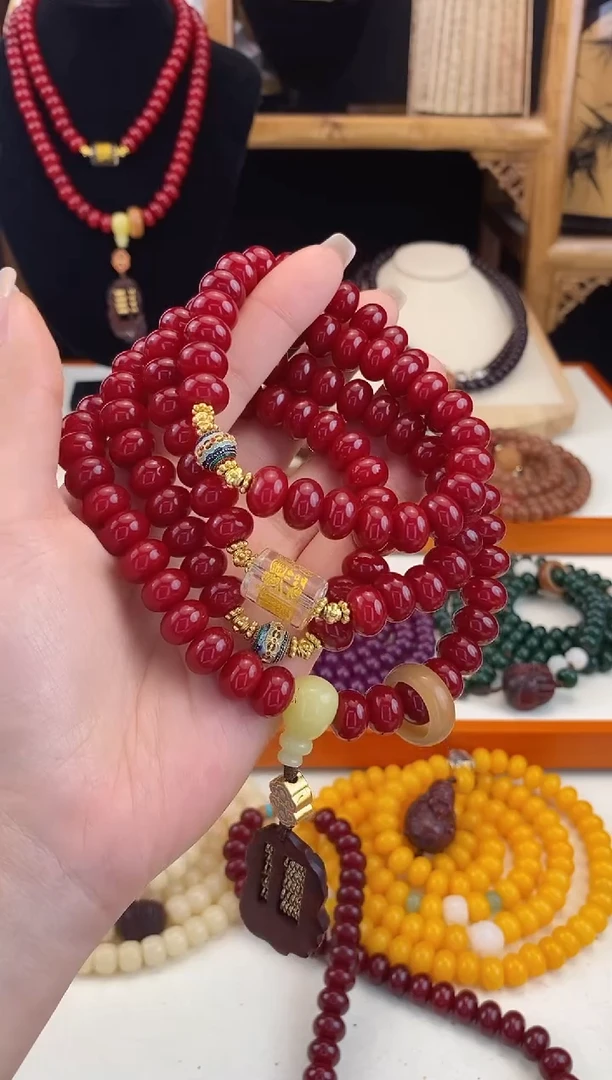 【闪购商品】菩提根/象牙果手串红色算盘