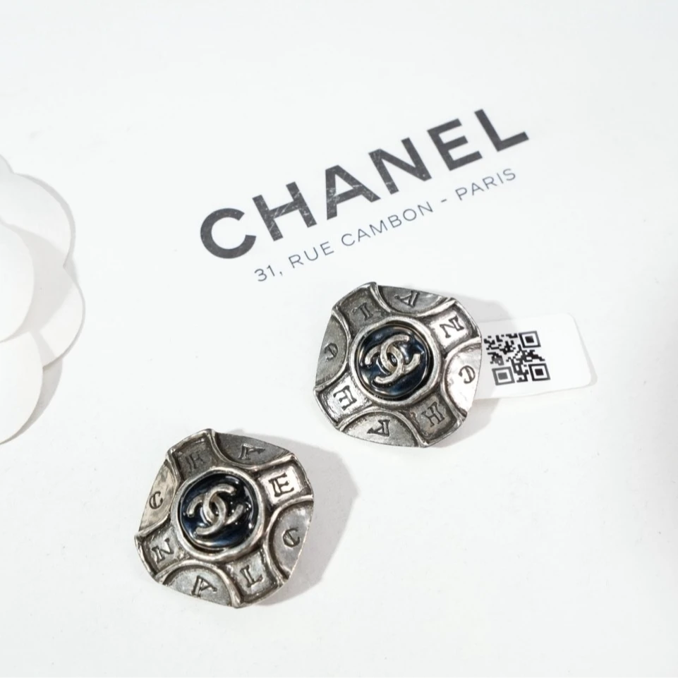 95新 Chanel/香奈儿 柚礼中古/香奈儿康鹏琉璃耳夹lz509513